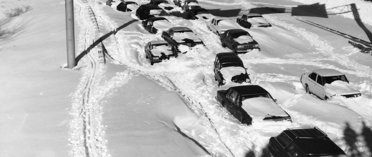 cars stuck in blizzard